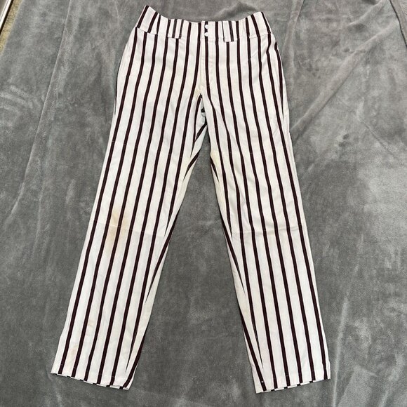 Vtg Boombah Ultimate Baseball Softball Pants White‎ Red Burgundy Stripes 38 Long - Picture 1 of 16